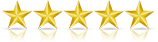 5 stars with a transparent background